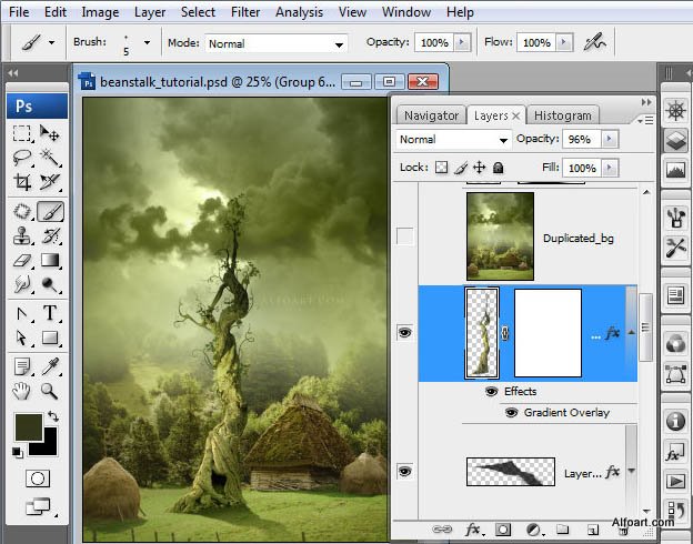 Fairy night. Beanstalk.Green, Beanstalk, theme, Green, fairy, tale, illustration, mystery, night, moon